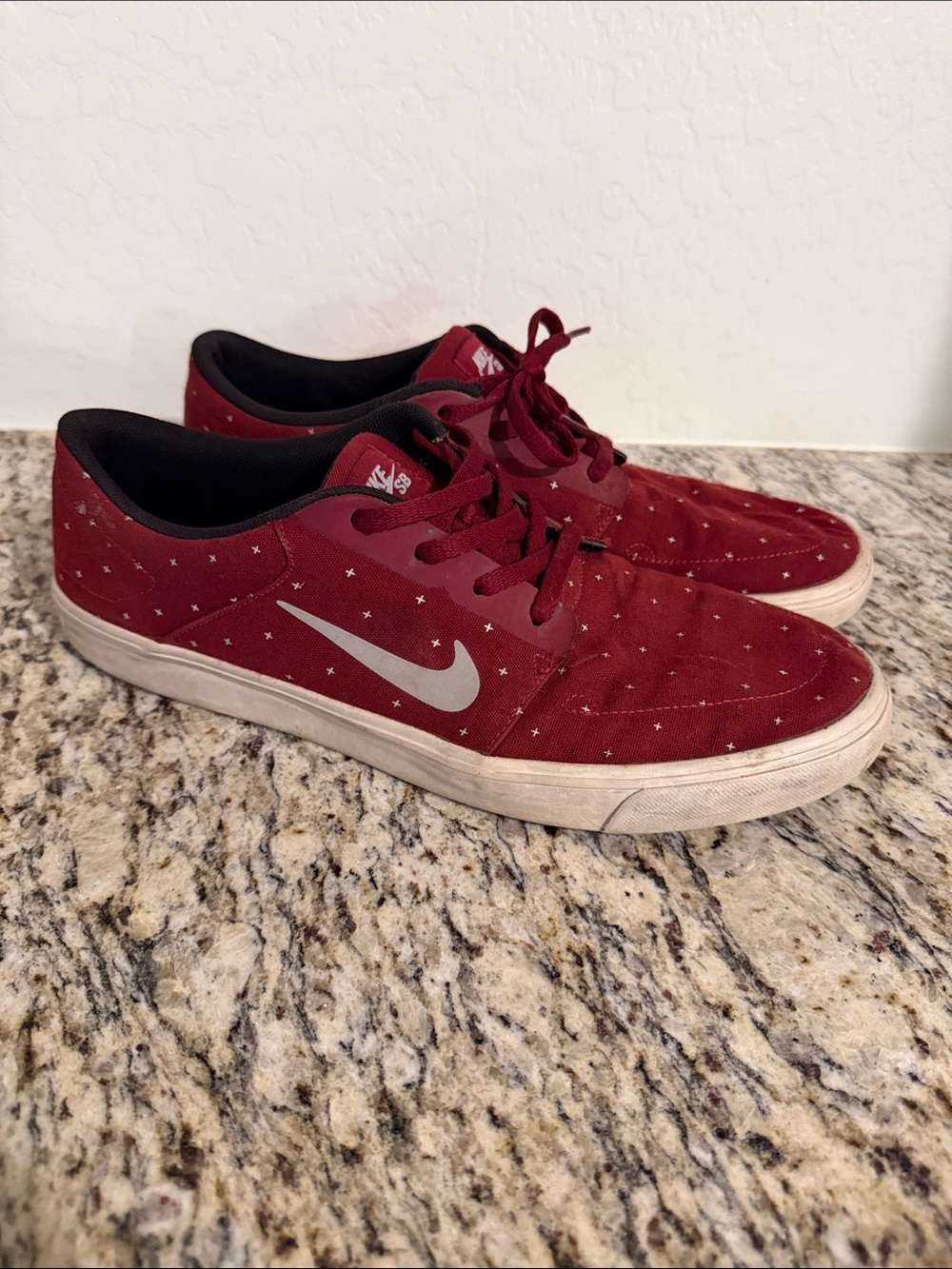 Nike SB Portmore Canvas Premium Team Red Skate Shoes Size 12